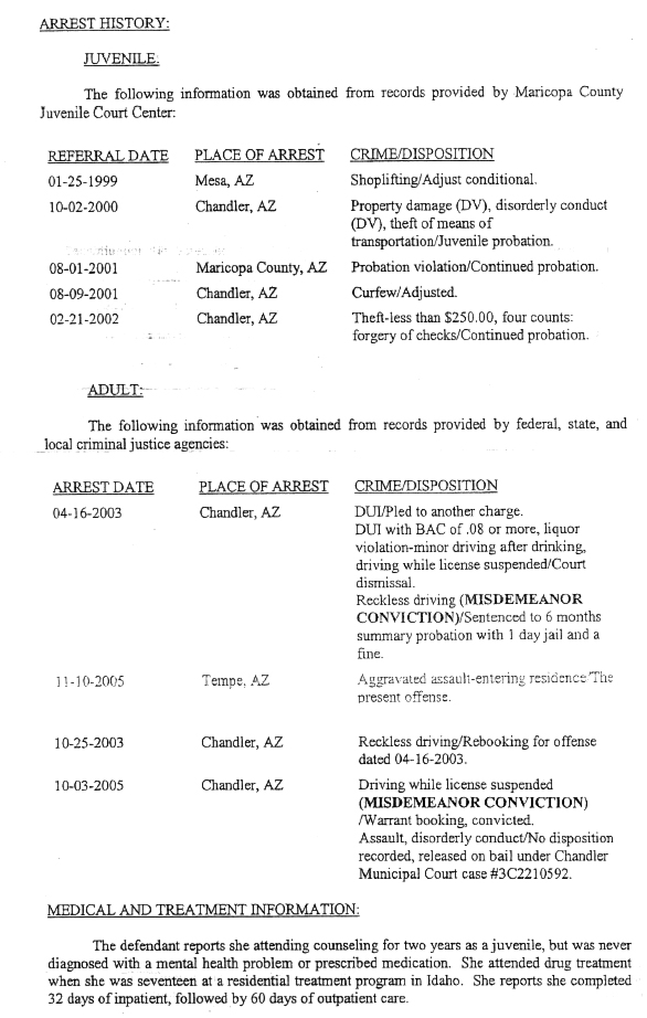 1999-2005 Arrest History