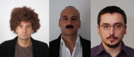  The Illustrious Authors: The author photos included in the paper's manuscript. That is definitely a wig and a fake moustache.  