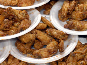 Football Fans And Competitive Eaters Attend Annual "Wing Bowl"