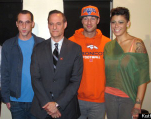 Patrick "No Show" Stone, AHF dictator Michael Weinstein, Rod Daily and Cameron Bay, in September 2013