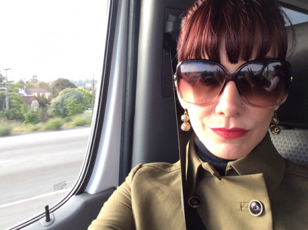 Maitresse Madeline on her way to the State Capitol for the hearing on AB 1576 before the Calif. Assembly Appropriations Committee