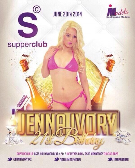Jenna Ivory To Celebrate Turning 21 at SupperClub in Hollywood This Friday