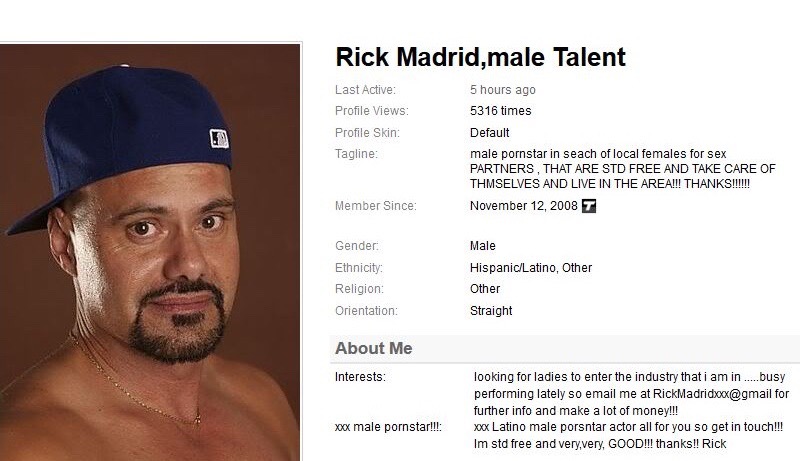 Madrid Porn - Rick Madrid Soliciting Amateur Talent From His Homeless ...