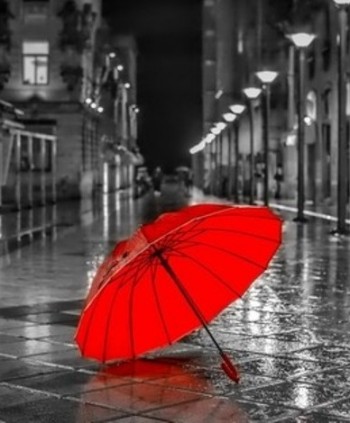 red-umbrella-rainy-street