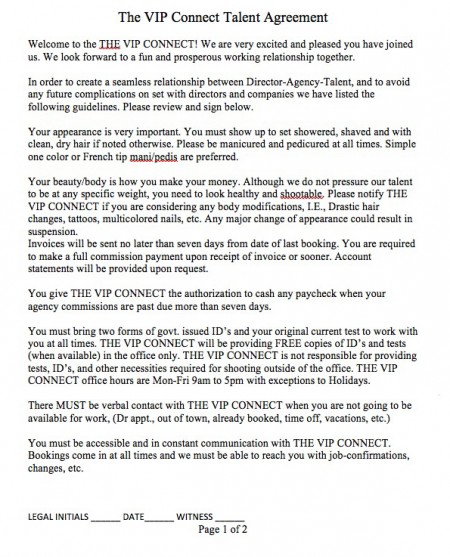 VIP Talent Agreement 1