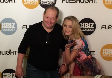 Mark Spiegler and Dakota Skye at the XBiz Awards 2015 in Los Angeles