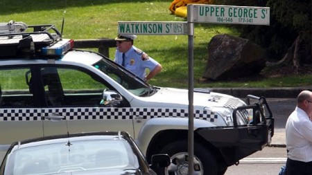 Police at the scene of the murder-suicide in Watkinson St in Devonport in 2011.