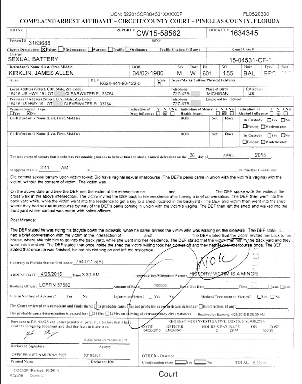 1 Complaint - Arrest Affidavit redacted