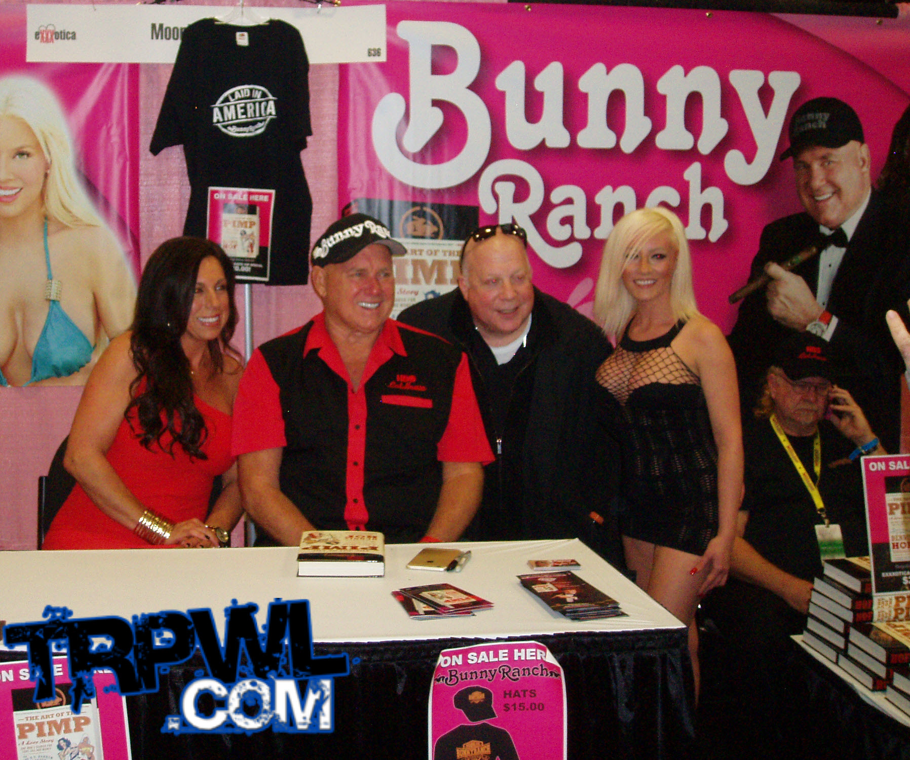 Dennis Hof had a large booth pimpin the Bunny Ranch. 