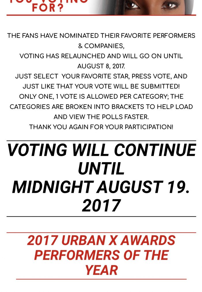 After Disclosing The Winners, Scam Urban X Awards Says Fuck August 8th, Lets Extend Voting Until Aug 19th After Disclosing The Winners, Scam Urban X Awards Says Fuck August 8th, Lets Extend Voting Until Aug 19th