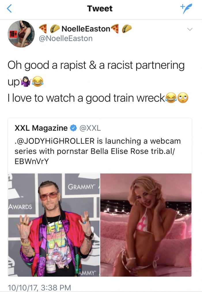 Noelle Easton Calls Riff raff a rapist Noelle Easton Calls Rapper Riff Raff A Rapist