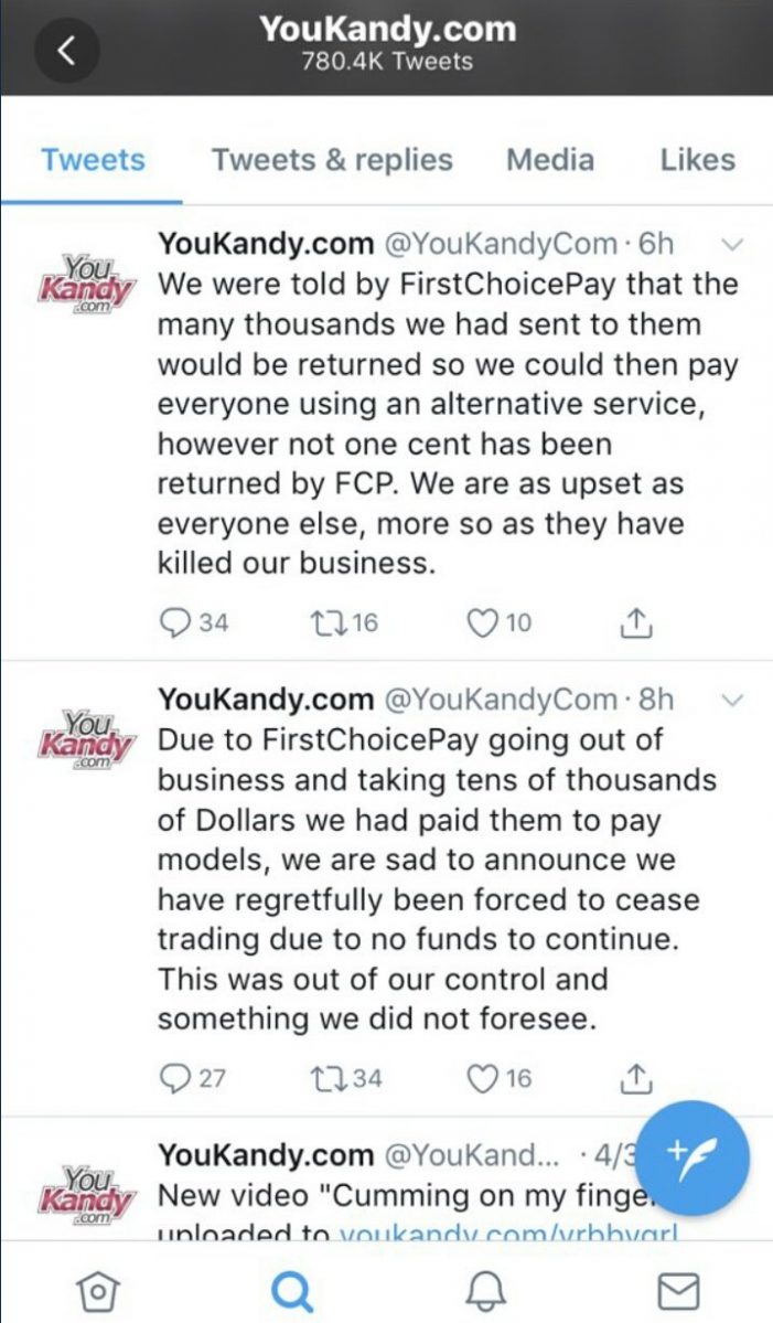 YouKandy.com Shuts Down Site, “Tens Of Thousands” Owed to Performers YouKandy.com Shuts Down Site, “Tens Of Thousands” Owed to Performers